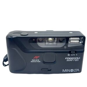 Minolta Freedom 35AF QD 35mm Film Camera Black Autofocus Quartz Date Vintage